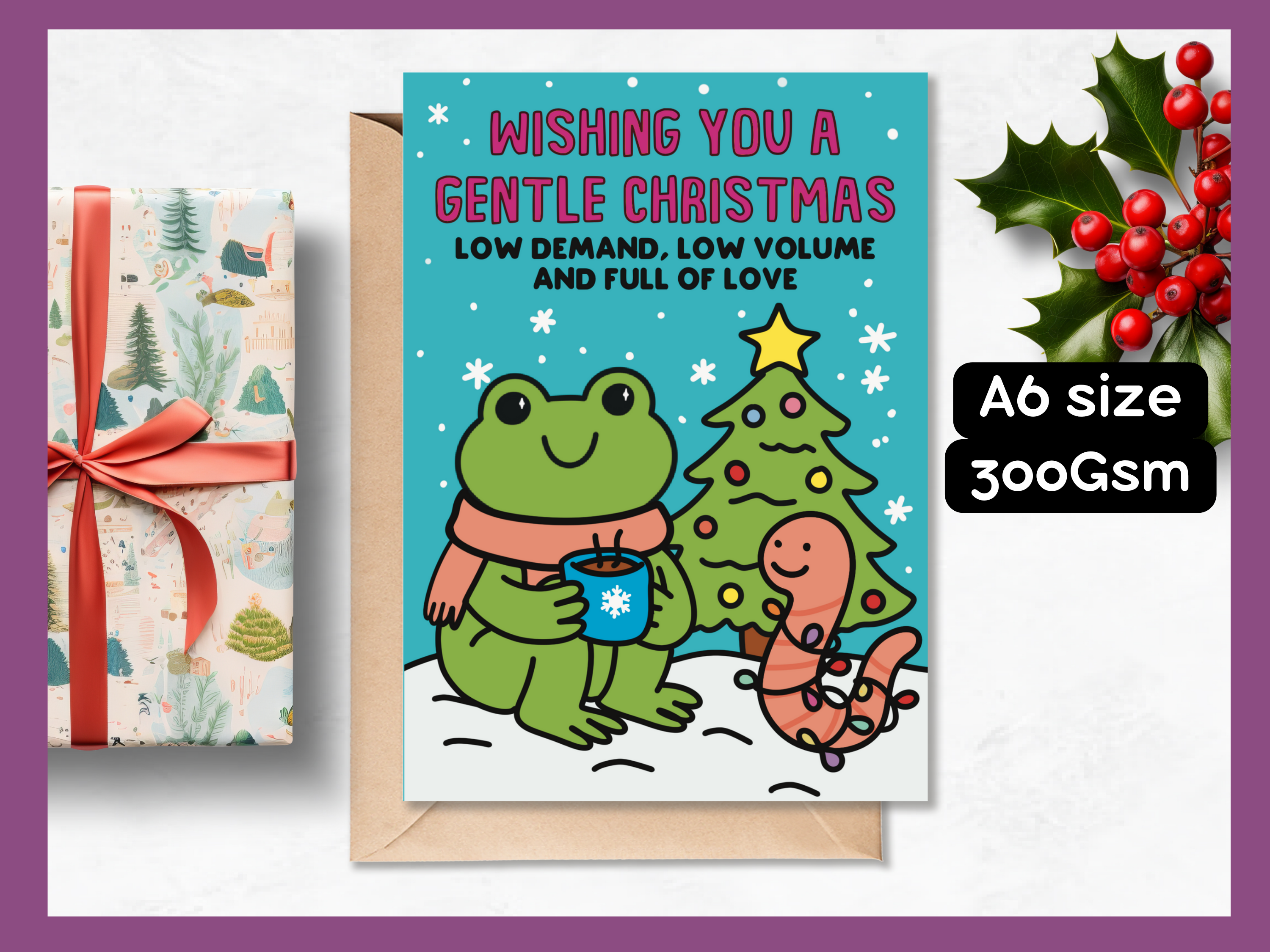 “Wishing You a Gentle Christmas” A6 Card