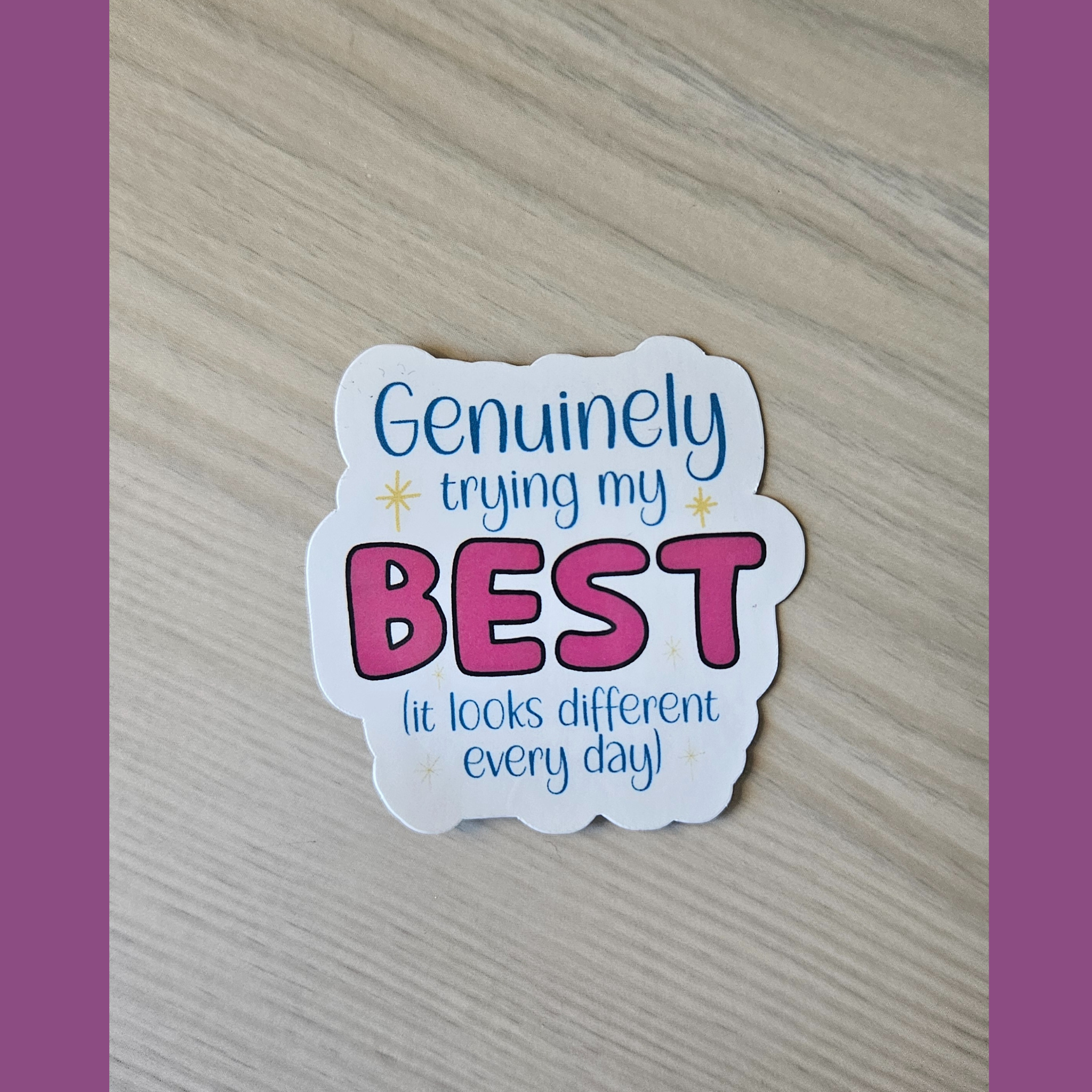 Genuinely trying my best